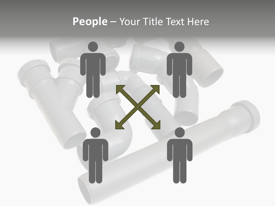 A Group Of Gray Pipes On A White Background PowerPoint Template