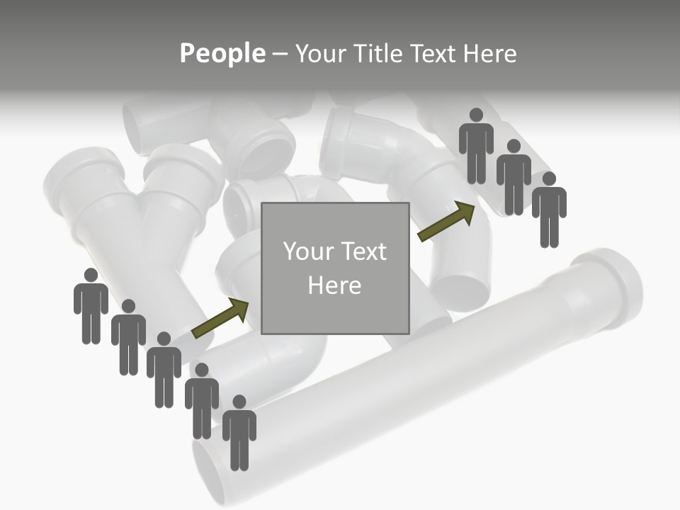 A Group Of Gray Pipes On A White Background PowerPoint Template