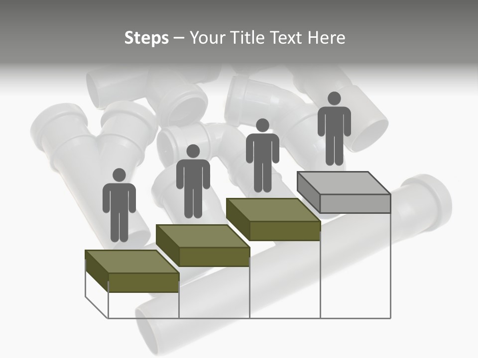 A Group Of Gray Pipes On A White Background PowerPoint Template
