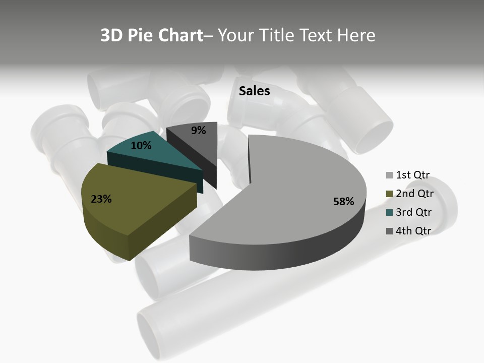A Group Of Gray Pipes On A White Background PowerPoint Template