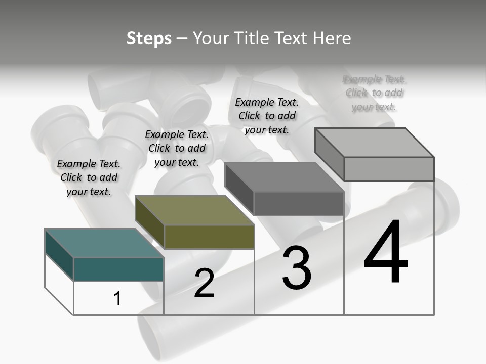 A Group Of Gray Pipes On A White Background PowerPoint Template