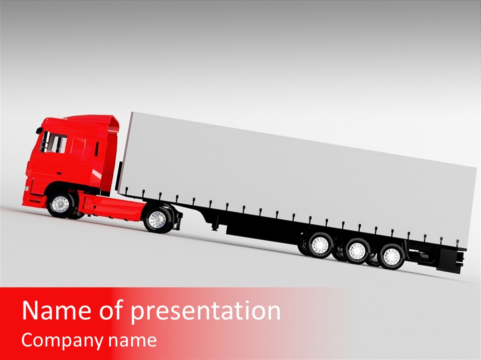 Truck Freight White PowerPoint Template