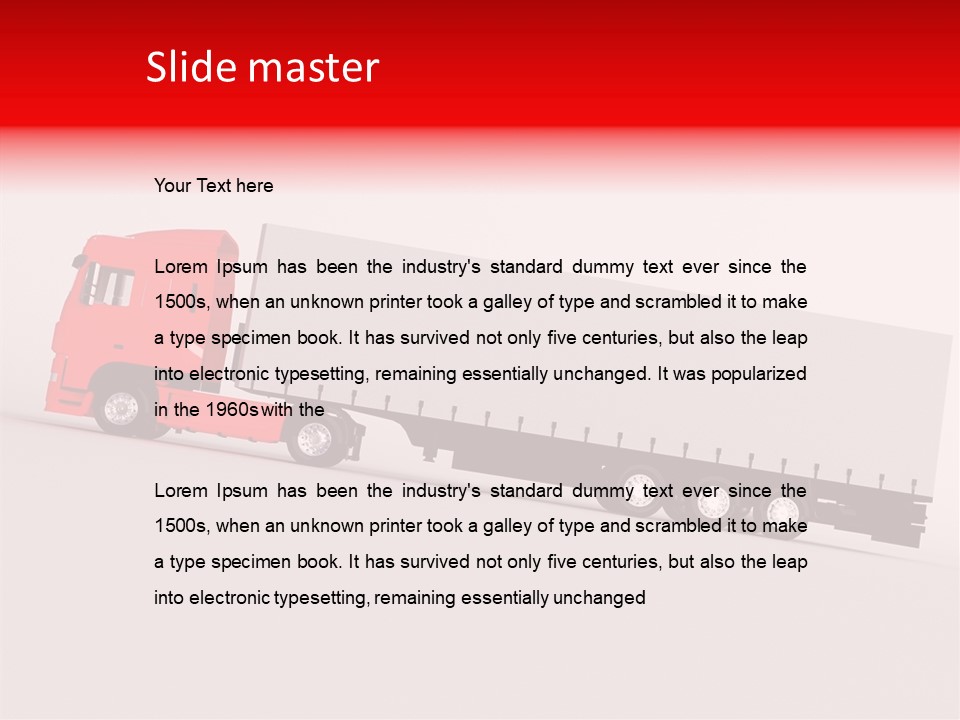 Truck Freight White PowerPoint Template