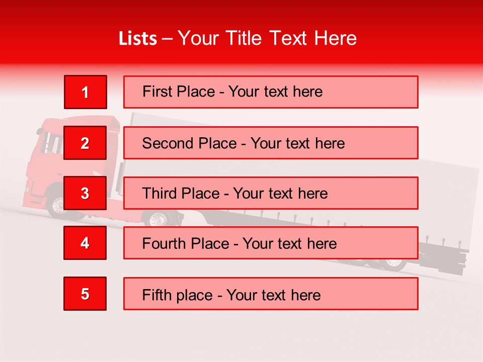 Truck Freight White PowerPoint Template