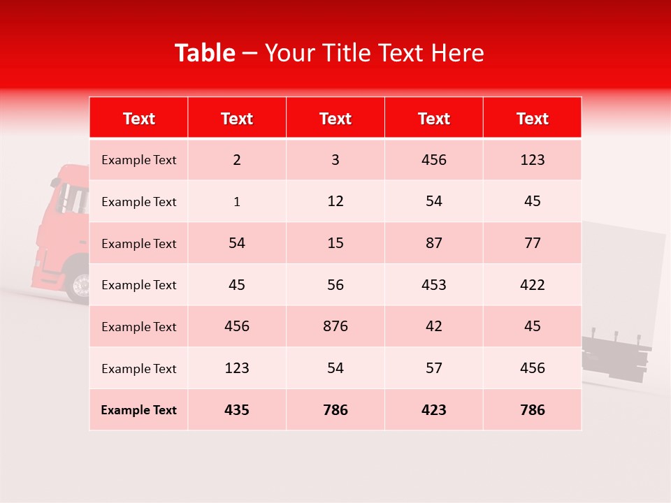 Truck Freight White PowerPoint Template