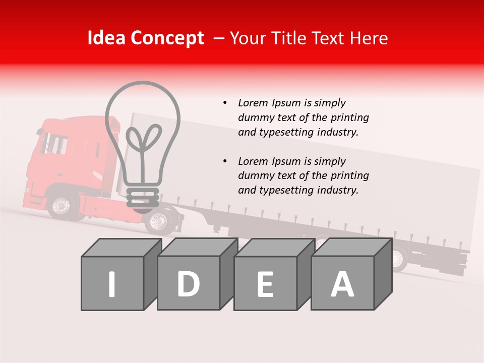 Truck Freight White PowerPoint Template