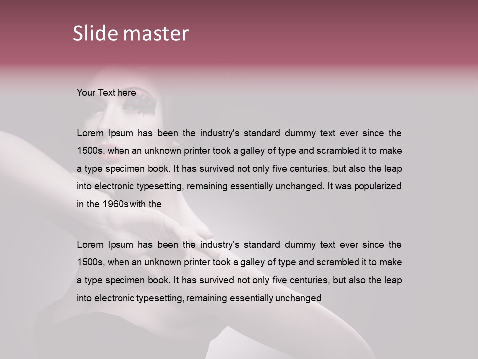 A Woman In A Black Dress With A Black Hat On Her Head PowerPoint Template