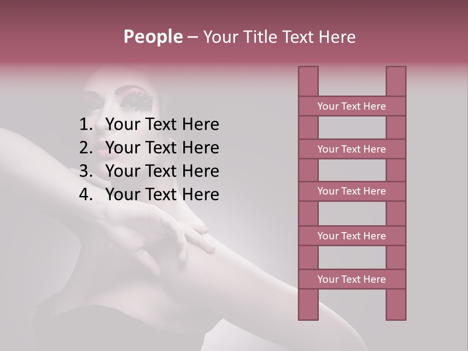 A Woman In A Black Dress With A Black Hat On Her Head PowerPoint Template