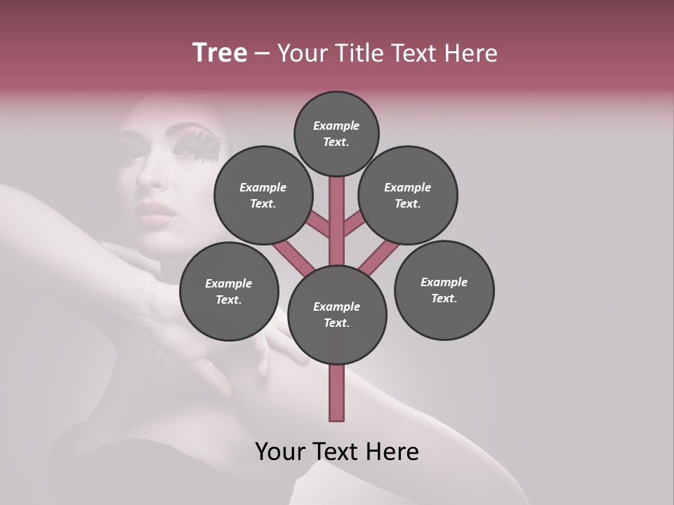 A Woman In A Black Dress With A Black Hat On Her Head PowerPoint Template