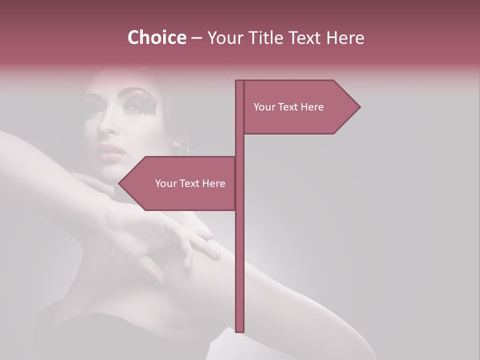 A Woman In A Black Dress With A Black Hat On Her Head PowerPoint Template