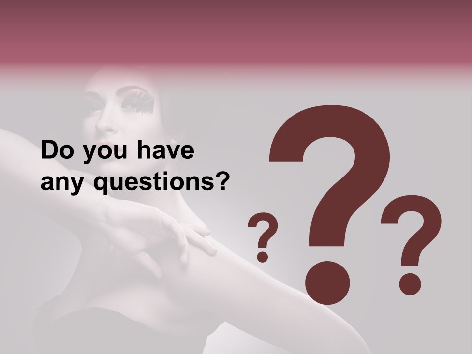 A Woman In A Black Dress With A Black Hat On Her Head PowerPoint Template