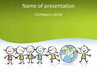 A Group Of People Holding Hands With The Earth In The Background PowerPoint Template