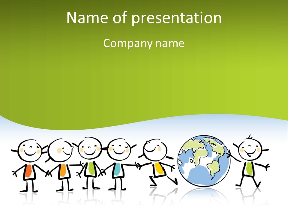 A Group Of People Holding Hands With The Earth In The Background PowerPoint Template