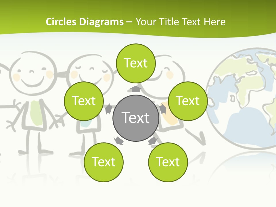 A Group Of People Holding Hands With The Earth In The Background PowerPoint Template