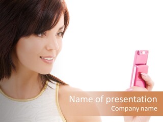 Sms Chatting Pink PowerPoint Template