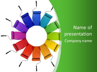 Green Rollers Wheel PowerPoint Template