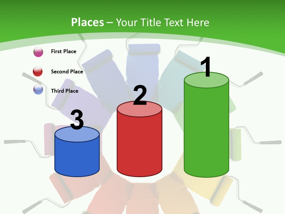 Green Rollers Wheel PowerPoint Template