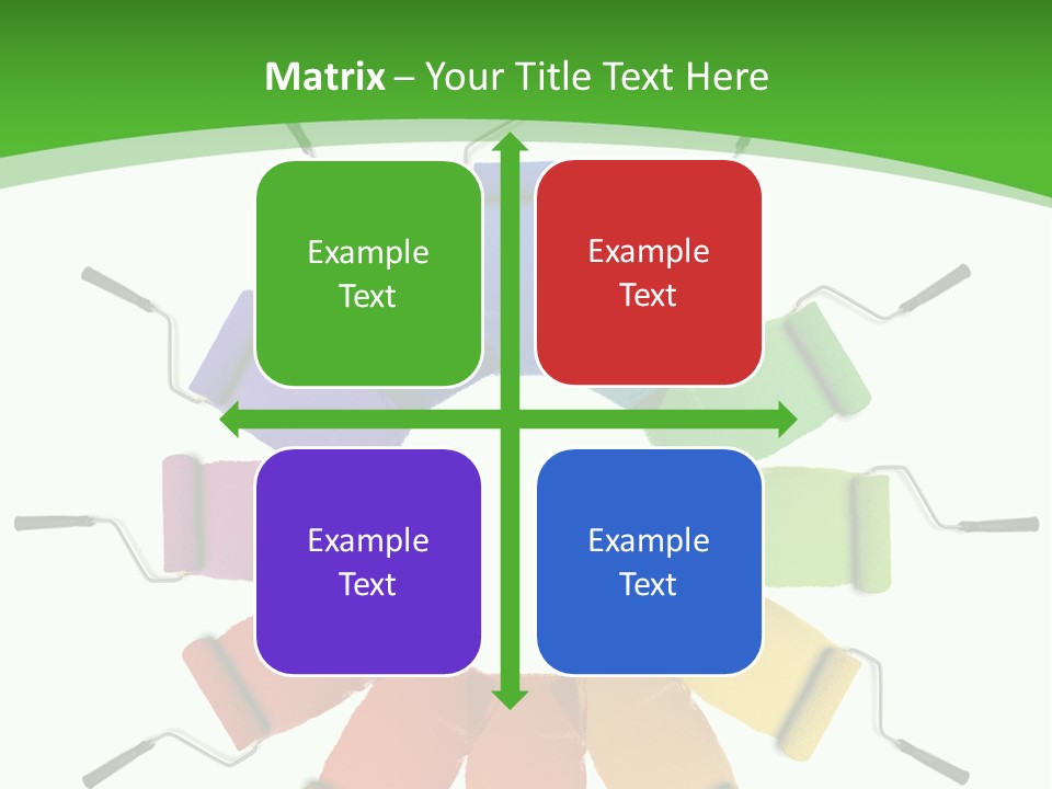 Green Rollers Wheel PowerPoint Template