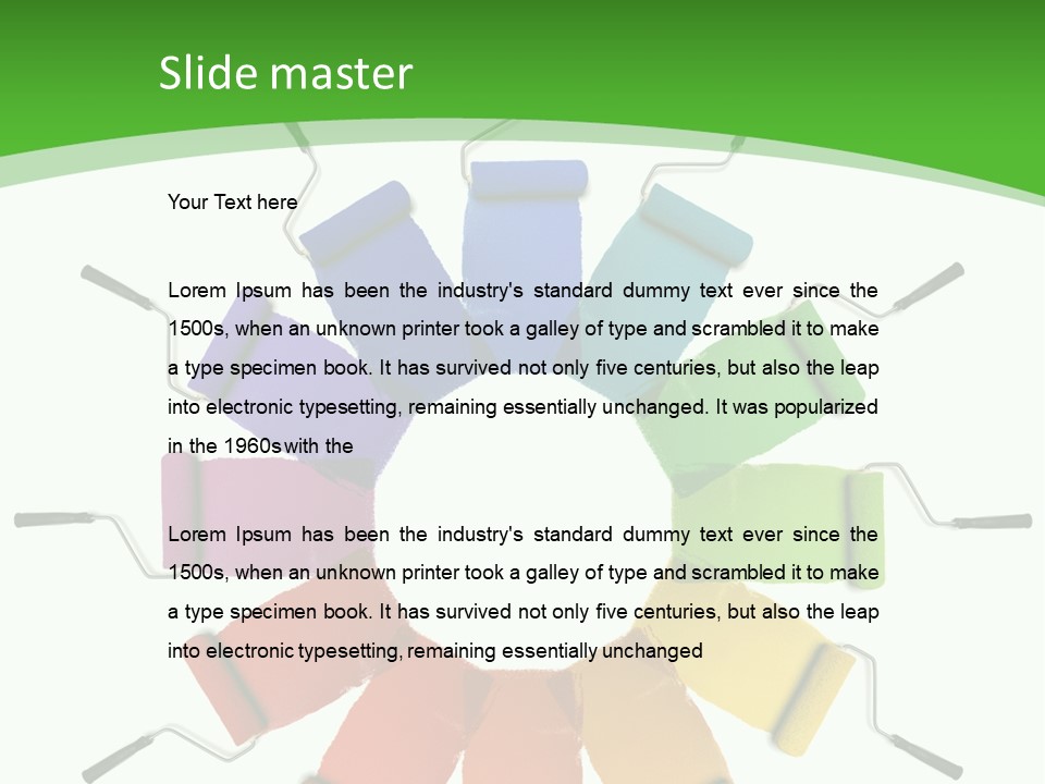 Green Rollers Wheel PowerPoint Template