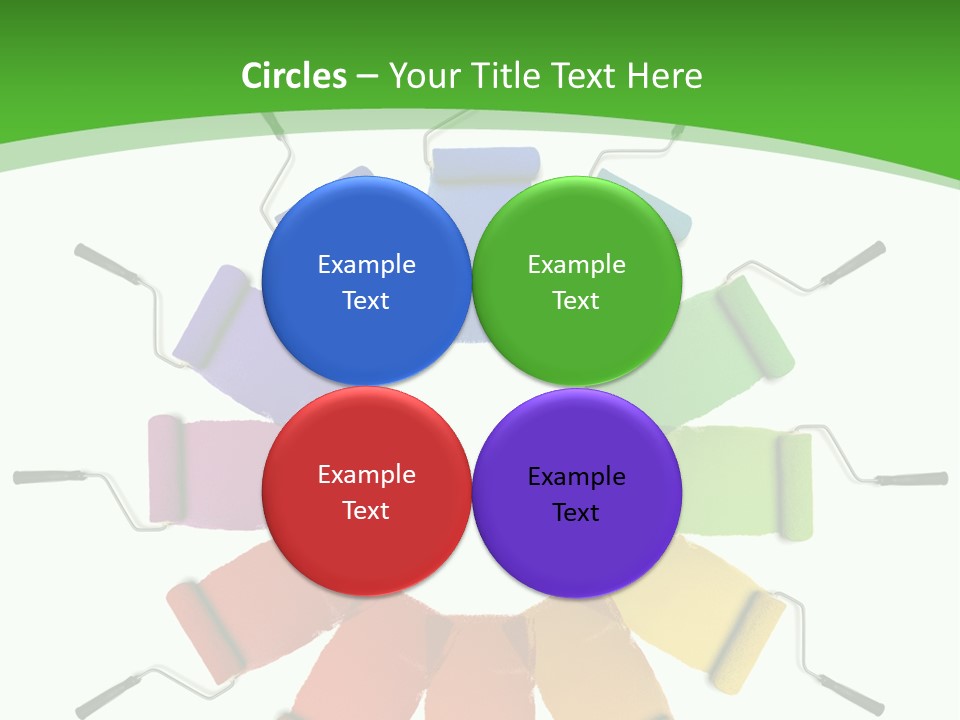 Green Rollers Wheel PowerPoint Template