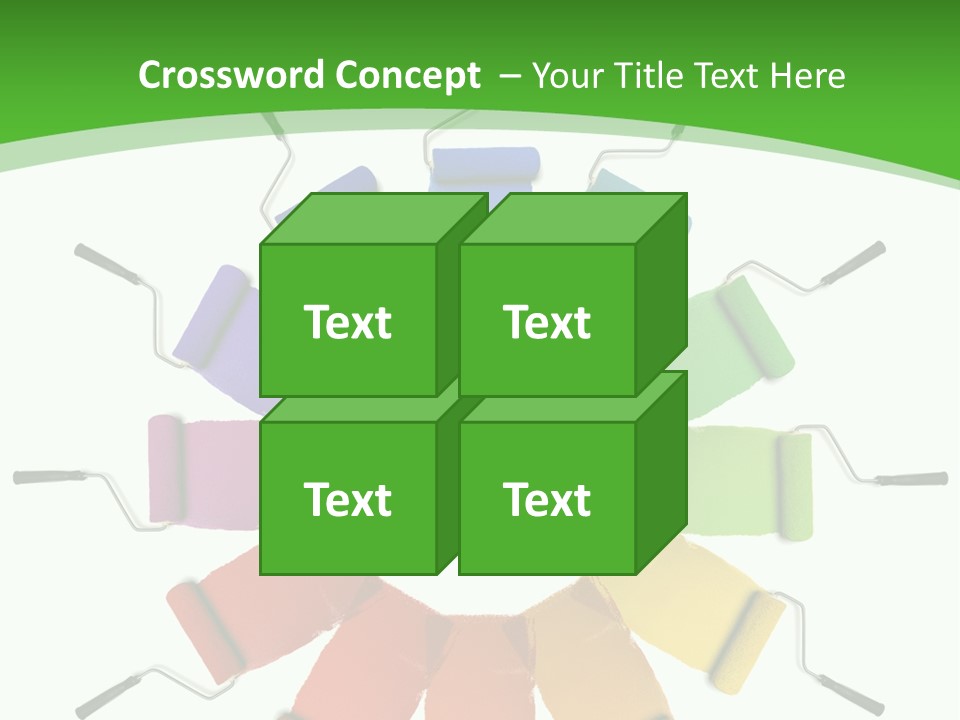 Green Rollers Wheel PowerPoint Template
