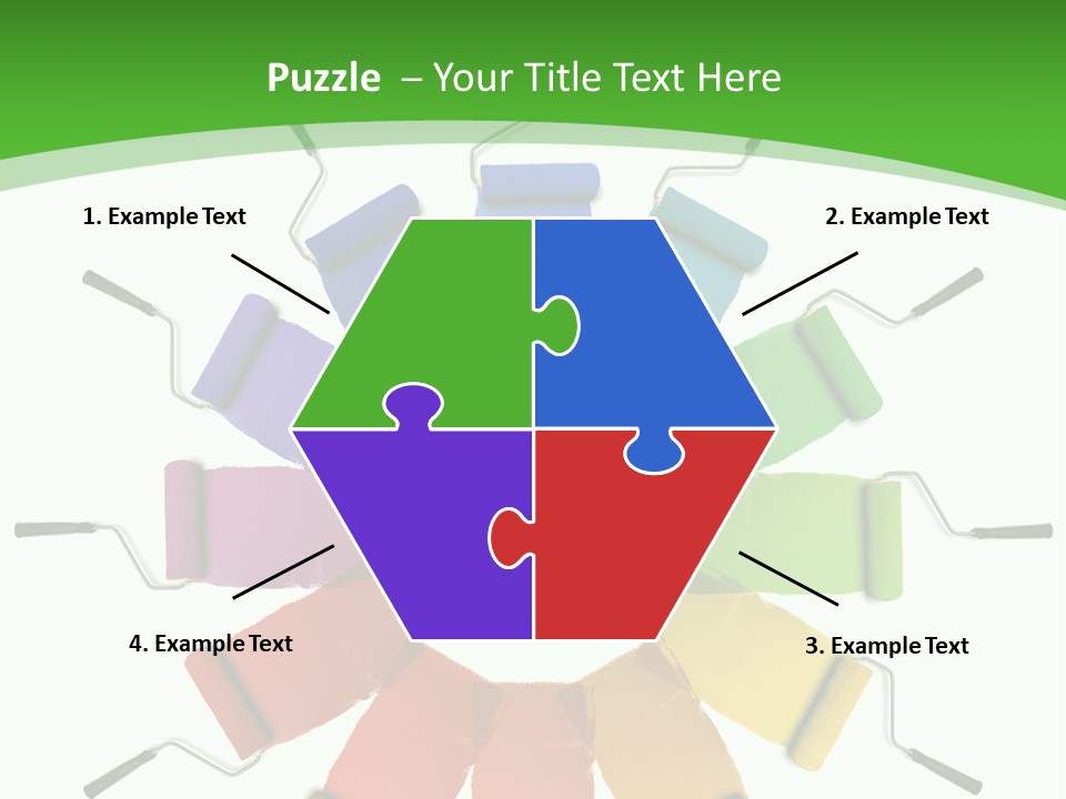 Green Rollers Wheel PowerPoint Template