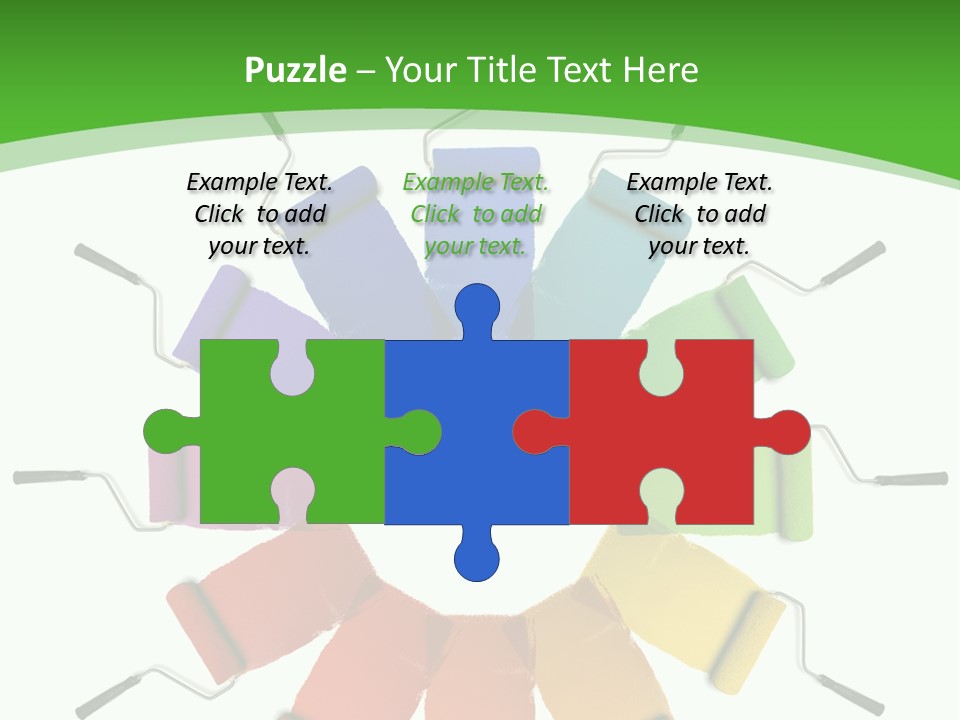 Green Rollers Wheel PowerPoint Template