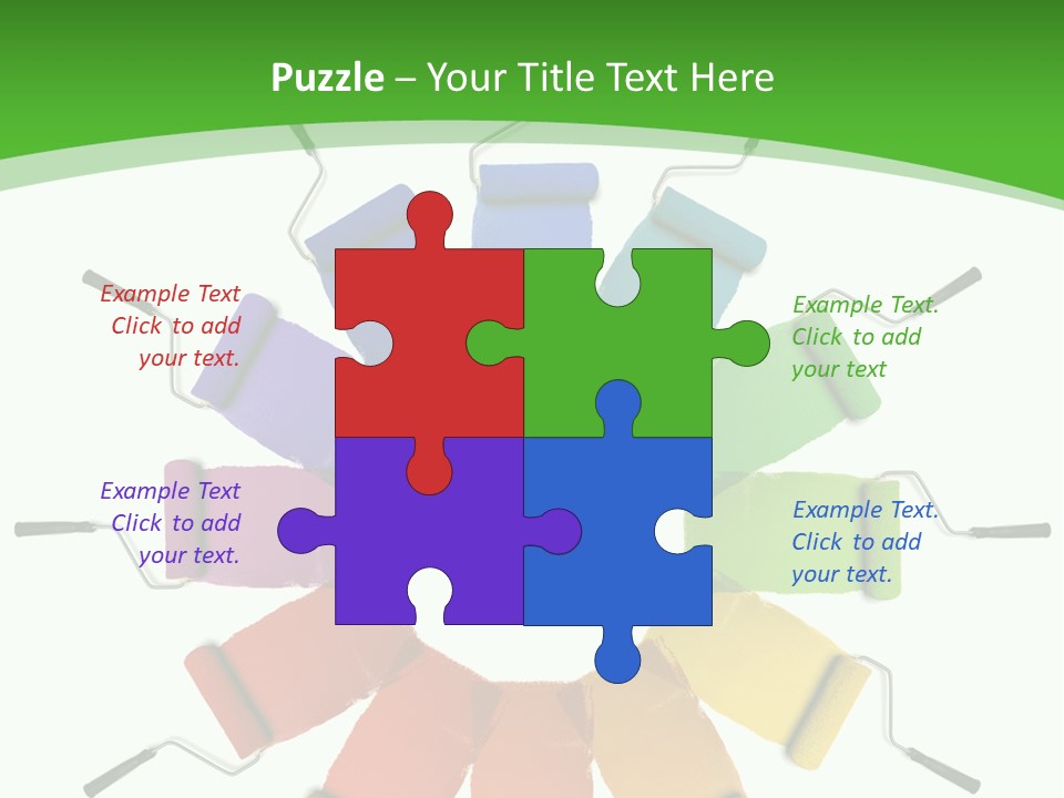 Green Rollers Wheel PowerPoint Template