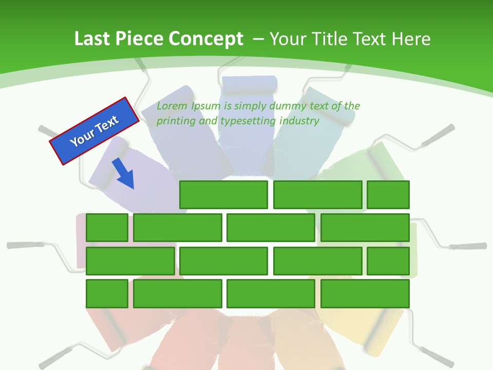Green Rollers Wheel PowerPoint Template