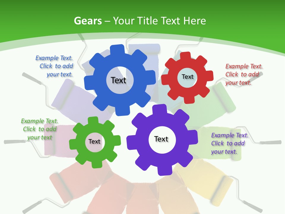 Green Rollers Wheel PowerPoint Template