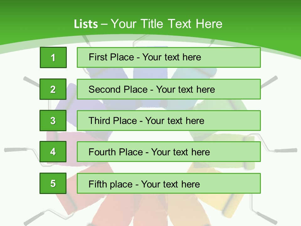 Green Rollers Wheel PowerPoint Template