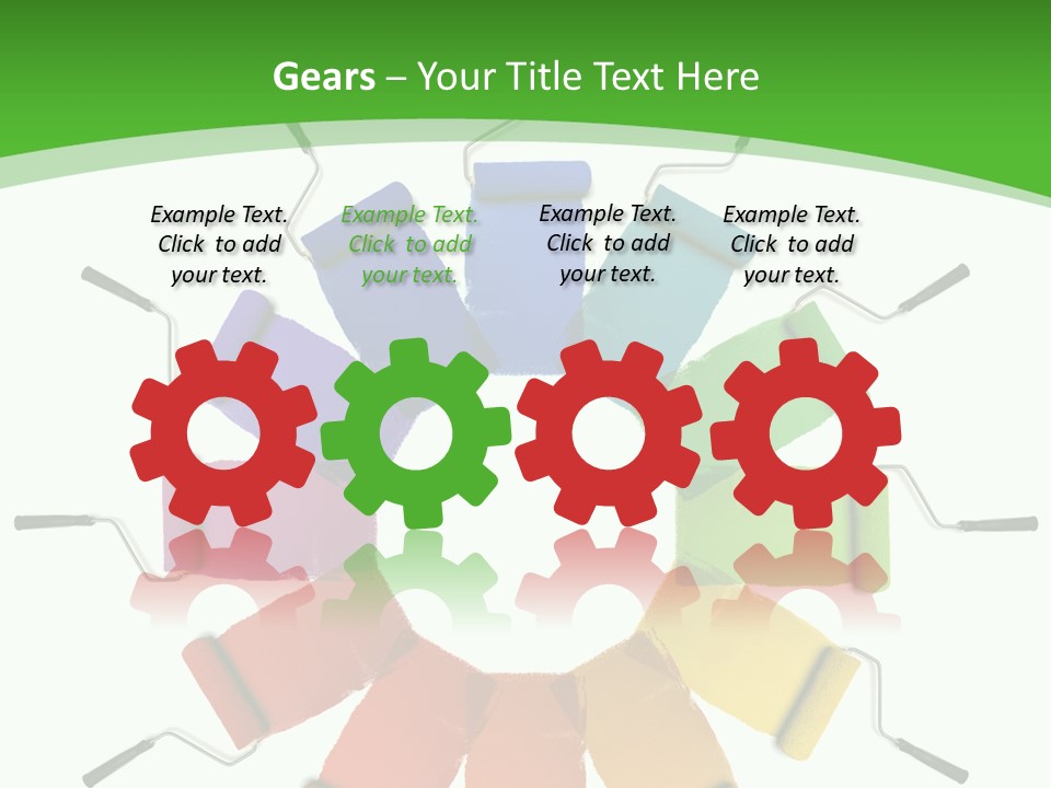 Green Rollers Wheel PowerPoint Template