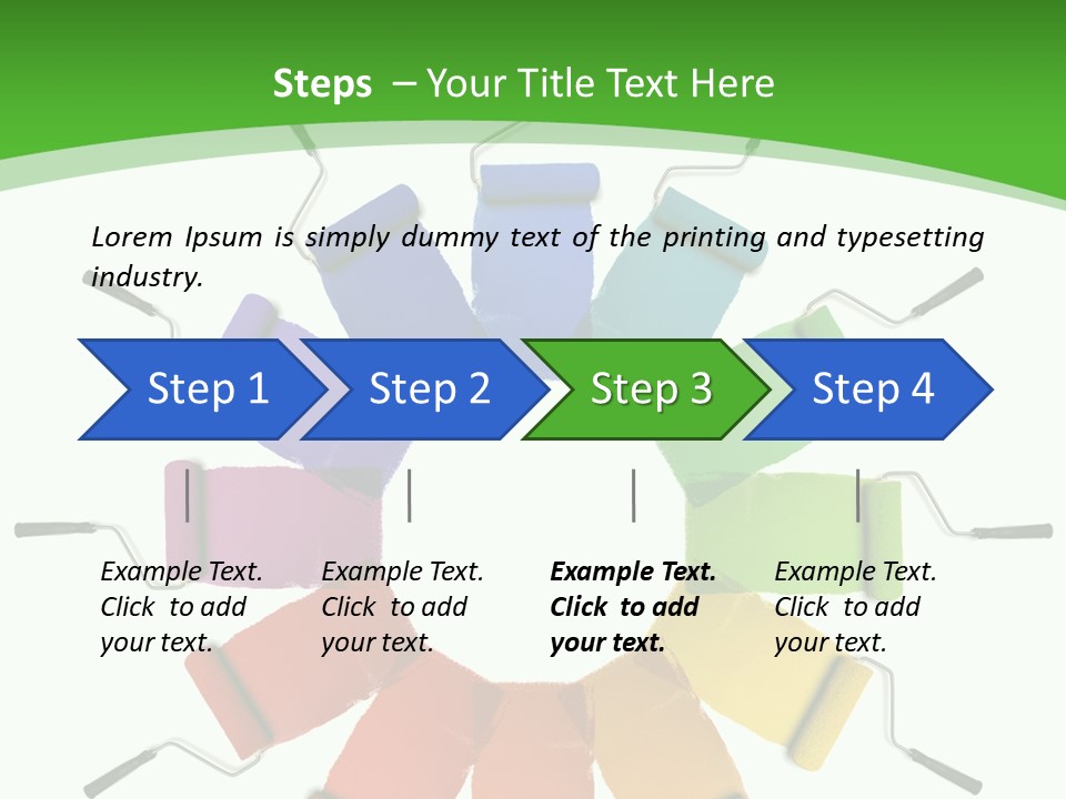 Green Rollers Wheel PowerPoint Template