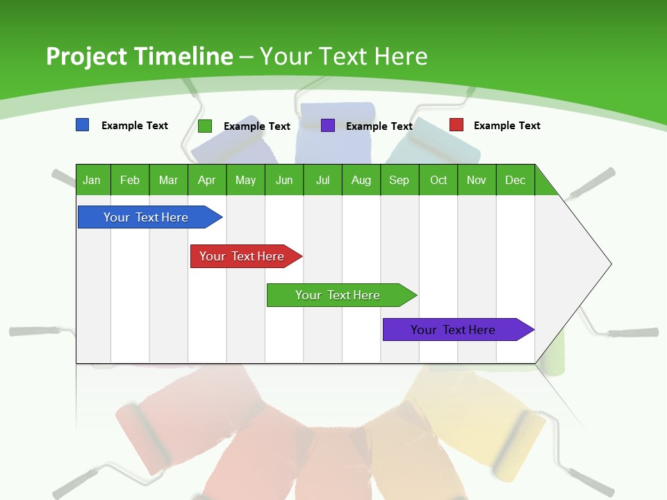 Green Rollers Wheel PowerPoint Template