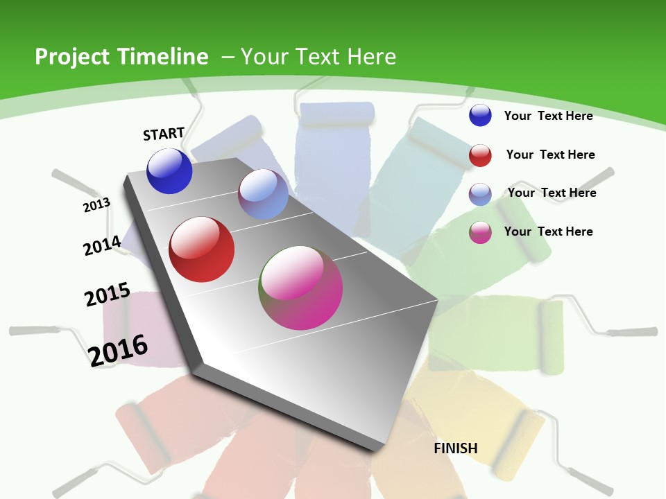 Green Rollers Wheel PowerPoint Template