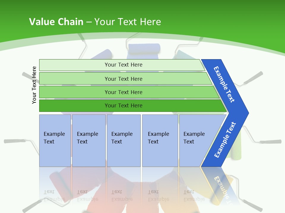 Green Rollers Wheel PowerPoint Template