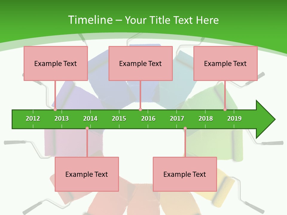 Green Rollers Wheel PowerPoint Template