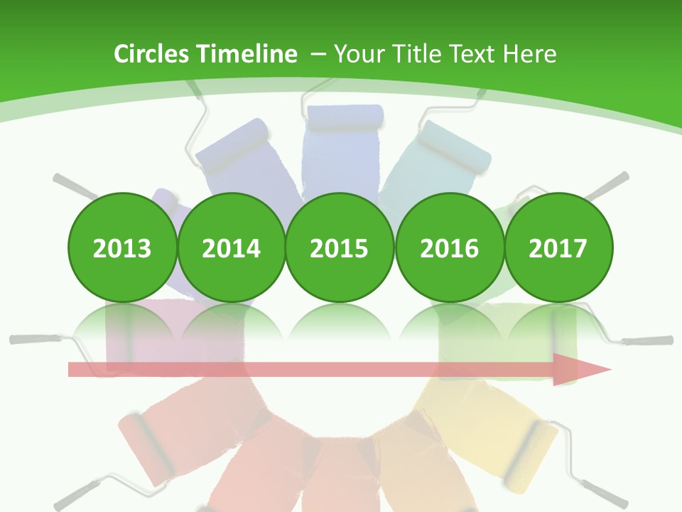 Green Rollers Wheel PowerPoint Template