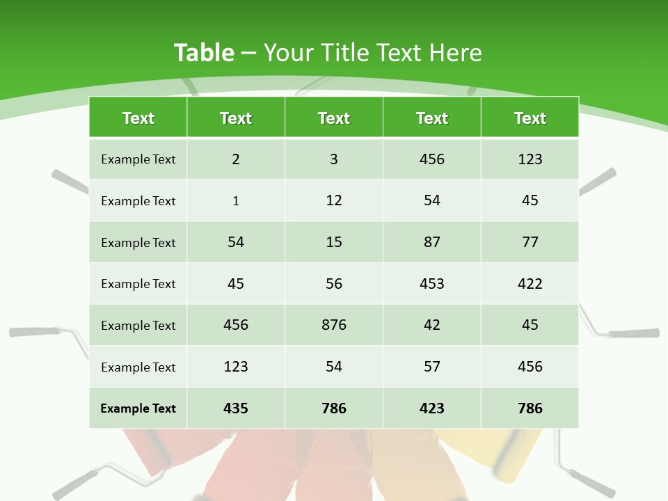 Green Rollers Wheel PowerPoint Template