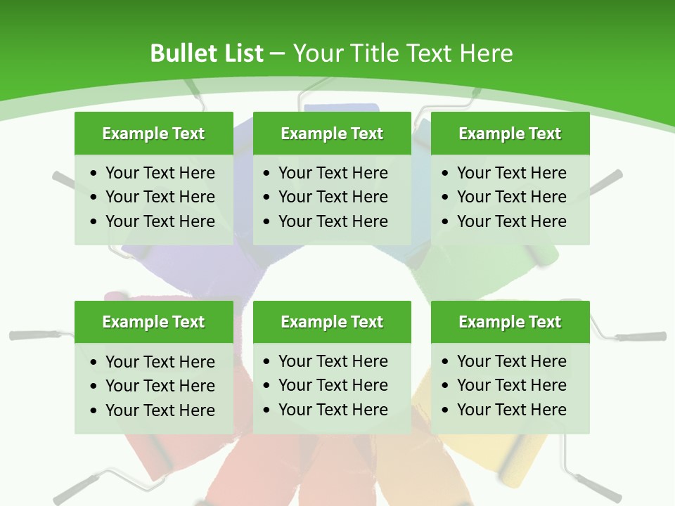 Green Rollers Wheel PowerPoint Template