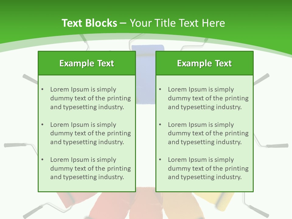 Green Rollers Wheel PowerPoint Template