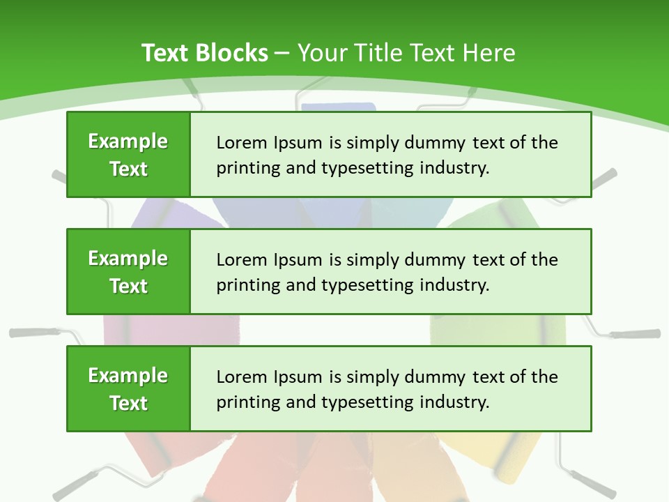 Green Rollers Wheel PowerPoint Template