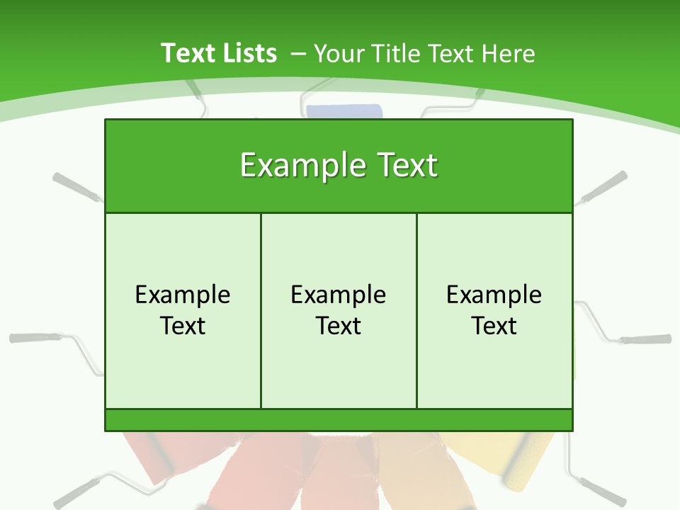 Green Rollers Wheel PowerPoint Template