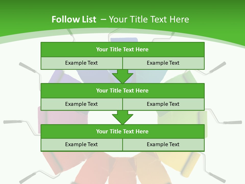 Green Rollers Wheel PowerPoint Template