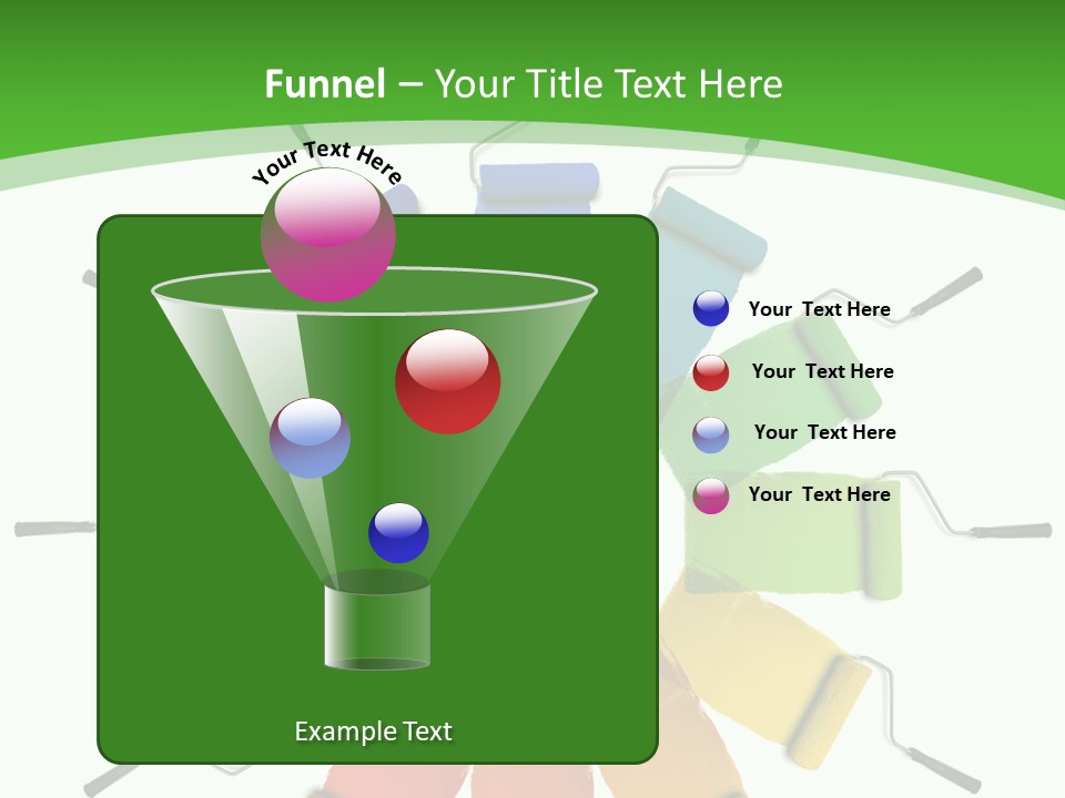 Green Rollers Wheel PowerPoint Template