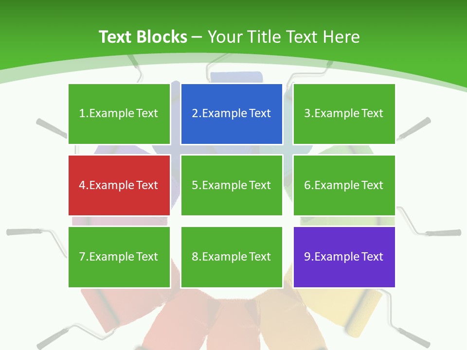 Green Rollers Wheel PowerPoint Template