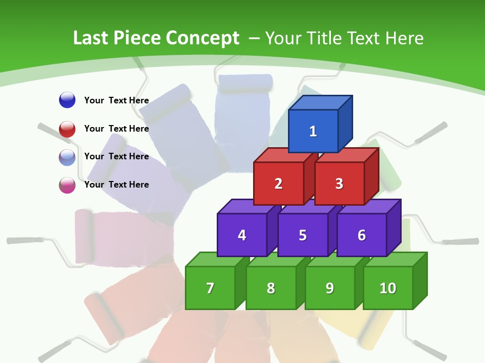 Green Rollers Wheel PowerPoint Template