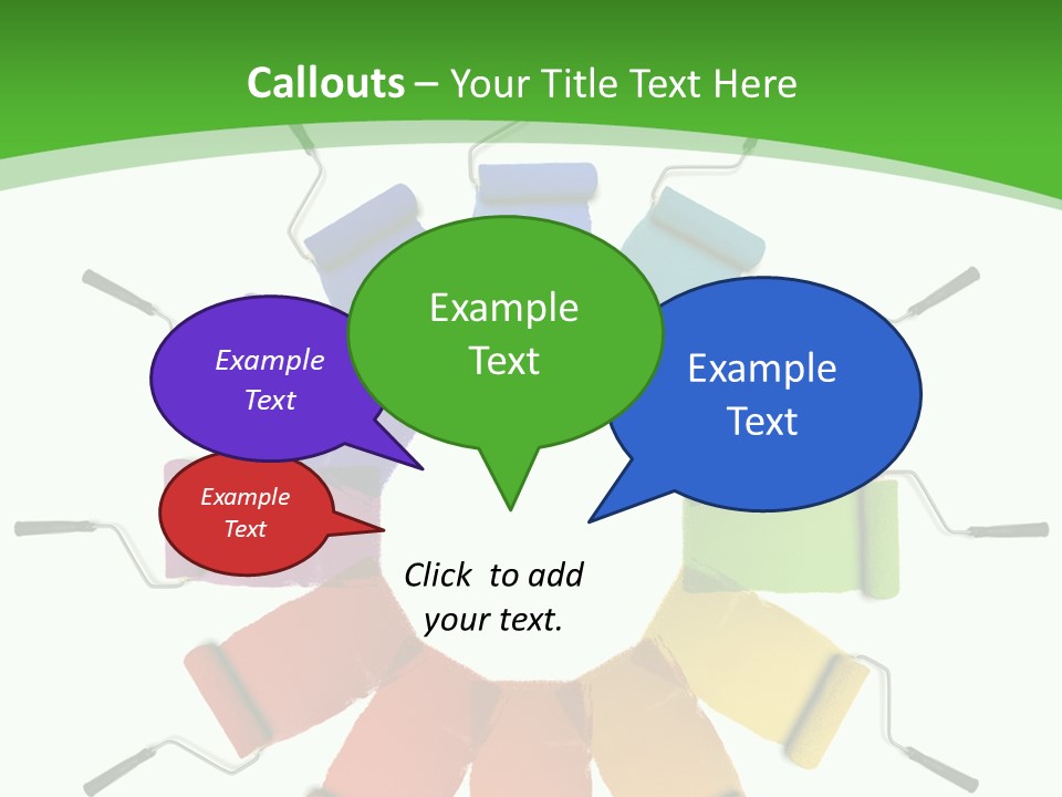 Green Rollers Wheel PowerPoint Template