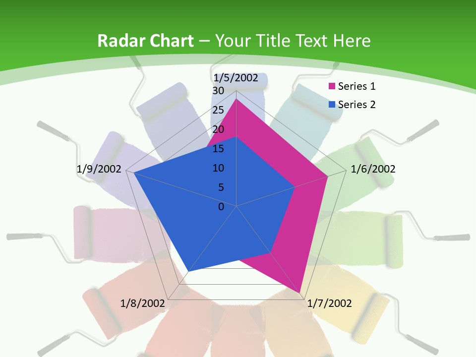 Green Rollers Wheel PowerPoint Template