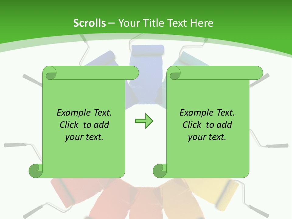 Green Rollers Wheel PowerPoint Template